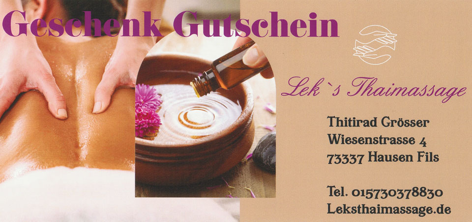 Leks Thai Massage Gutschein